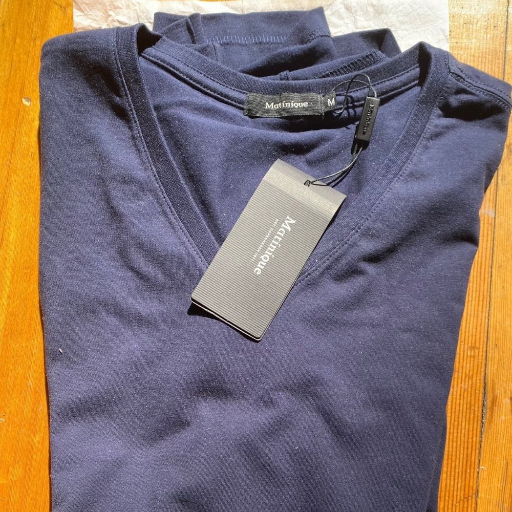 Men's Midnight Blue Matinique  Vee neck T-shirt